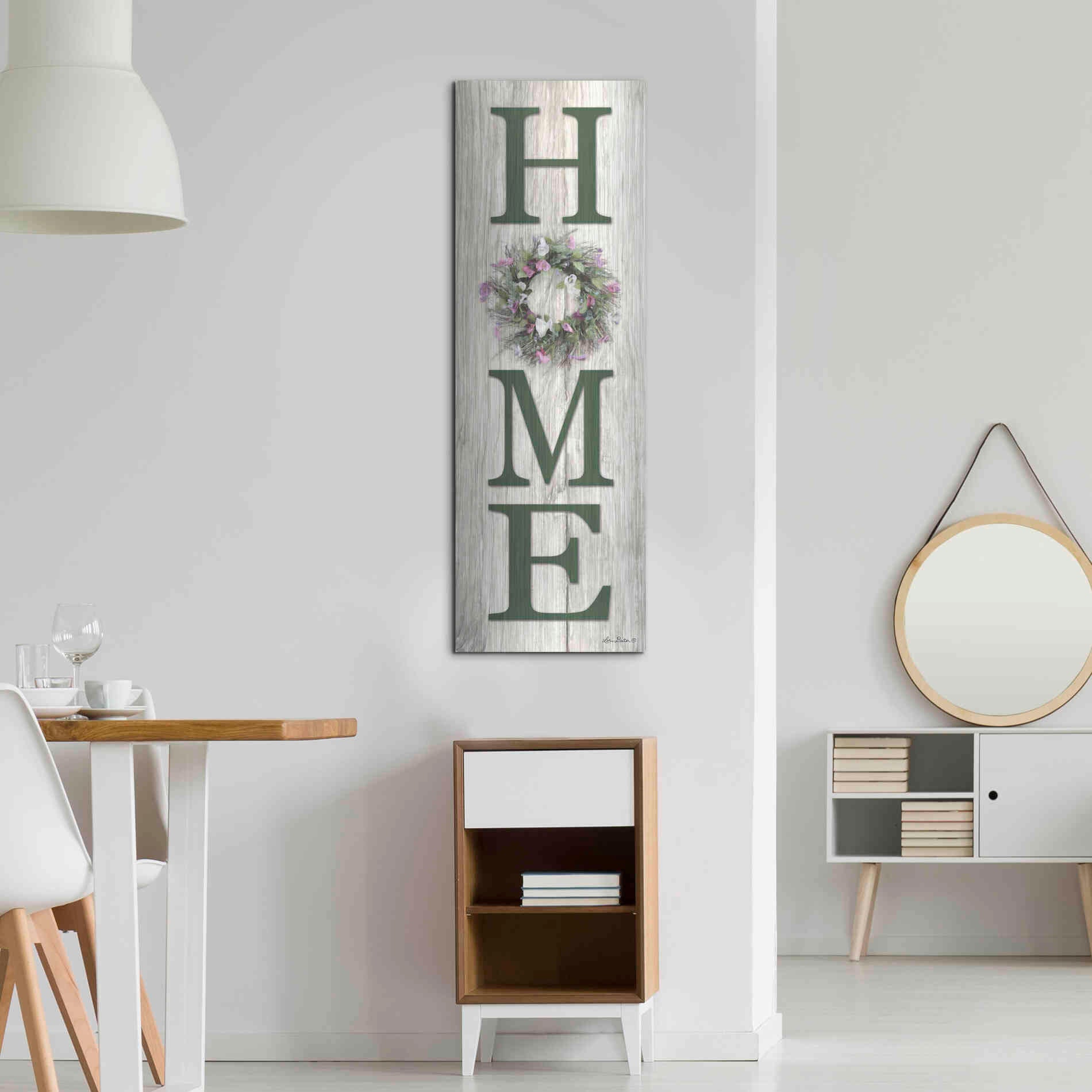 Luxe Metal Art 'Spring Home Wreath' by Lori Deiter, Metal Wall Art,16x48
