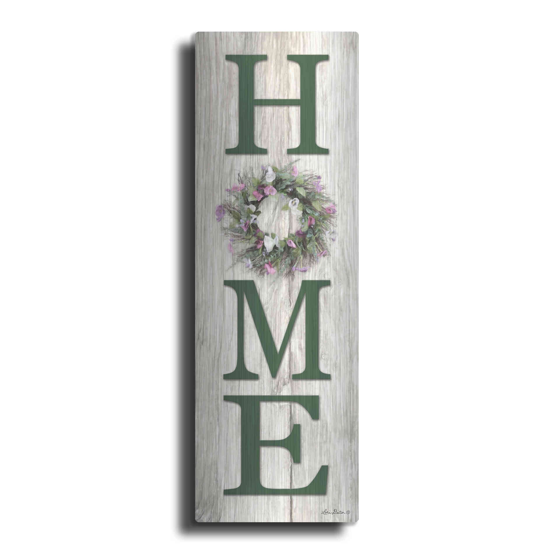 Luxe Metal Art 'Spring Home Wreath' by Lori Deiter, Metal Wall Art