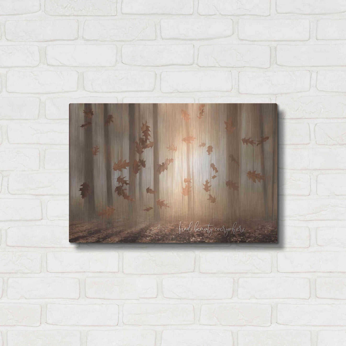 Luxe Metal Art 'Find Beauty Everywhere' by Lori Deiter, Metal Wall Art,24x16