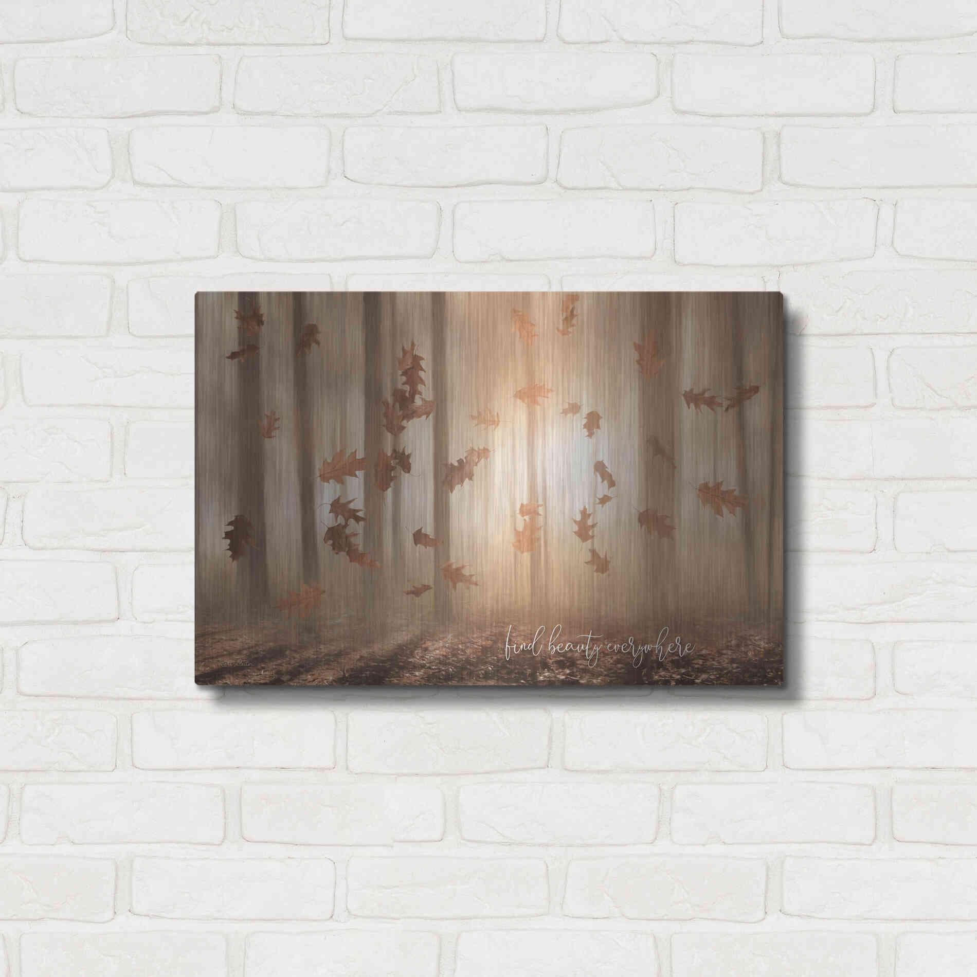 Luxe Metal Art 'Find Beauty Everywhere' by Lori Deiter, Metal Wall Art,24x16