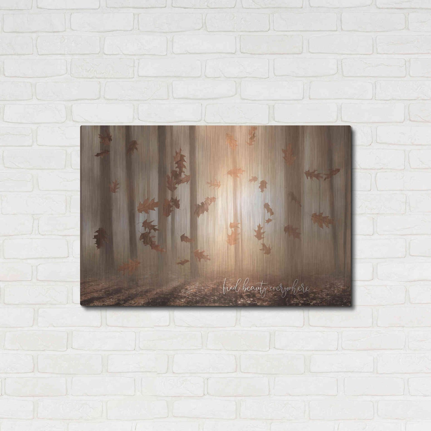 Luxe Metal Art 'Find Beauty Everywhere' by Lori Deiter, Metal Wall Art,36x24