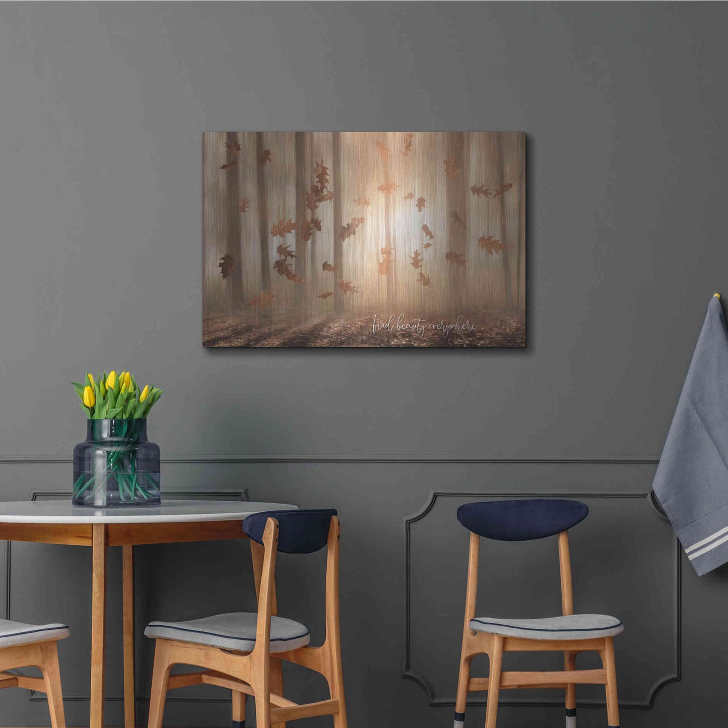 Luxe Metal Art 'Find Beauty Everywhere' by Lori Deiter, Metal Wall Art,36x24