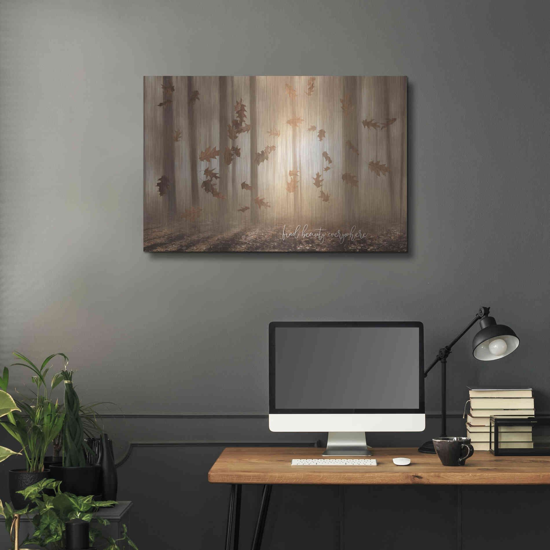 Luxe Metal Art 'Find Beauty Everywhere' by Lori Deiter, Metal Wall Art,36x24