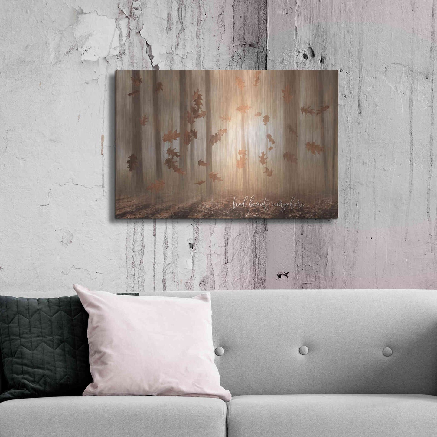Luxe Metal Art 'Find Beauty Everywhere' by Lori Deiter, Metal Wall Art,36x24