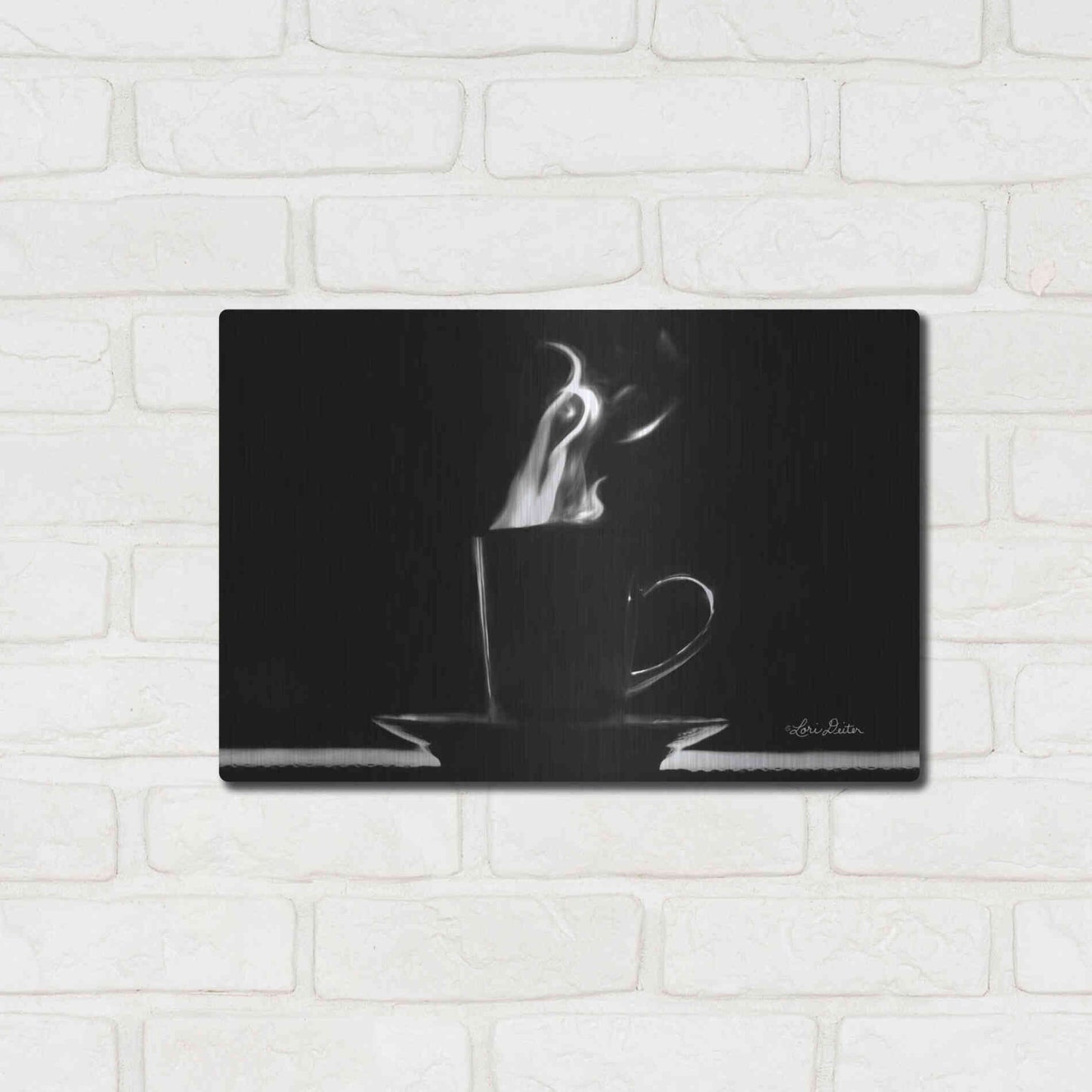 Luxe Metal Art 'Coffee Time I' by Lori Deiter, Metal Wall Art,16x12