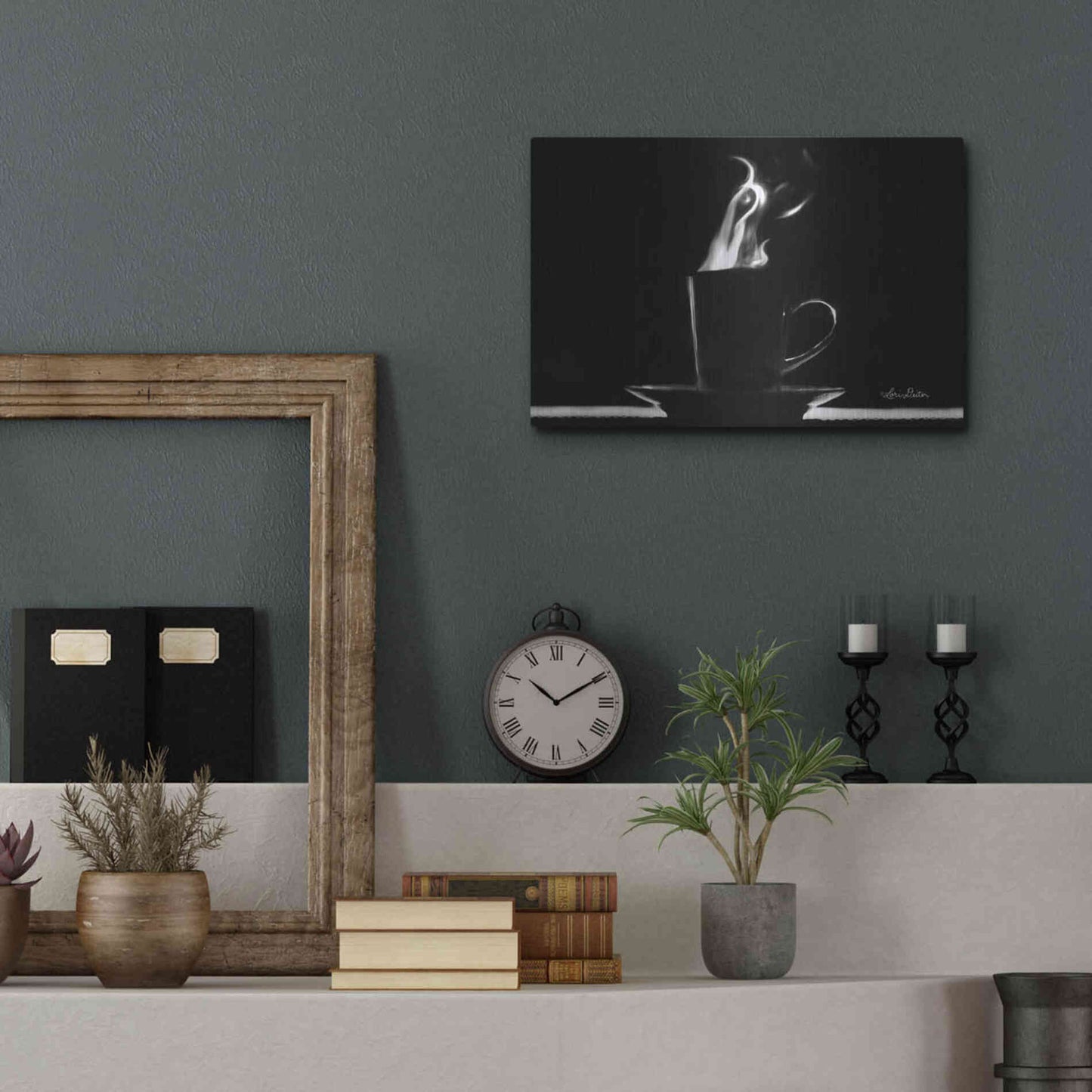 Luxe Metal Art 'Coffee Time I' by Lori Deiter, Metal Wall Art,16x12