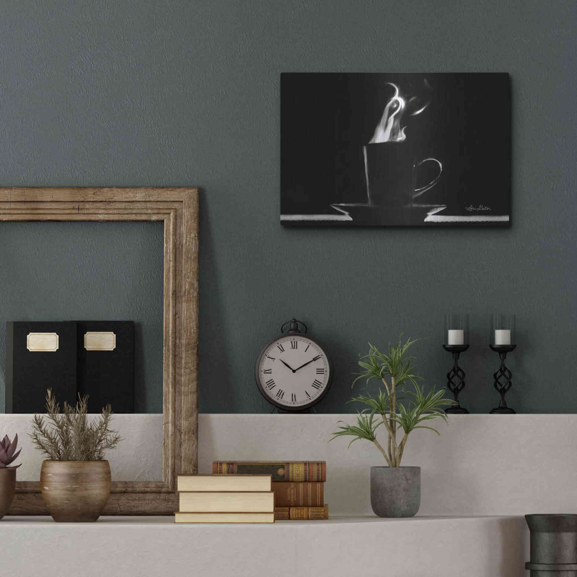 Luxe Metal Art 'Coffee Time I' by Lori Deiter, Metal Wall Art,16x12