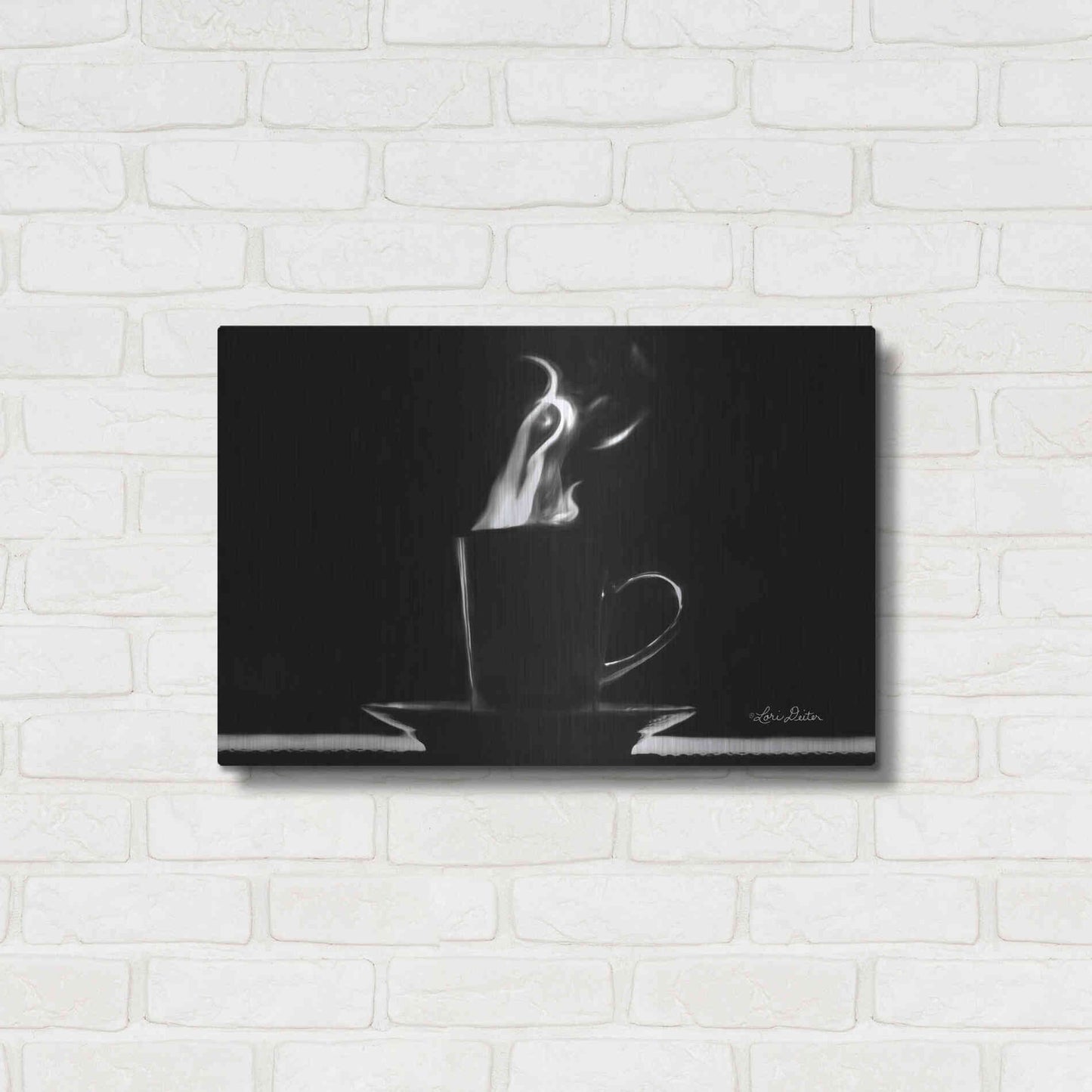 Luxe Metal Art 'Coffee Time I' by Lori Deiter, Metal Wall Art,24x16