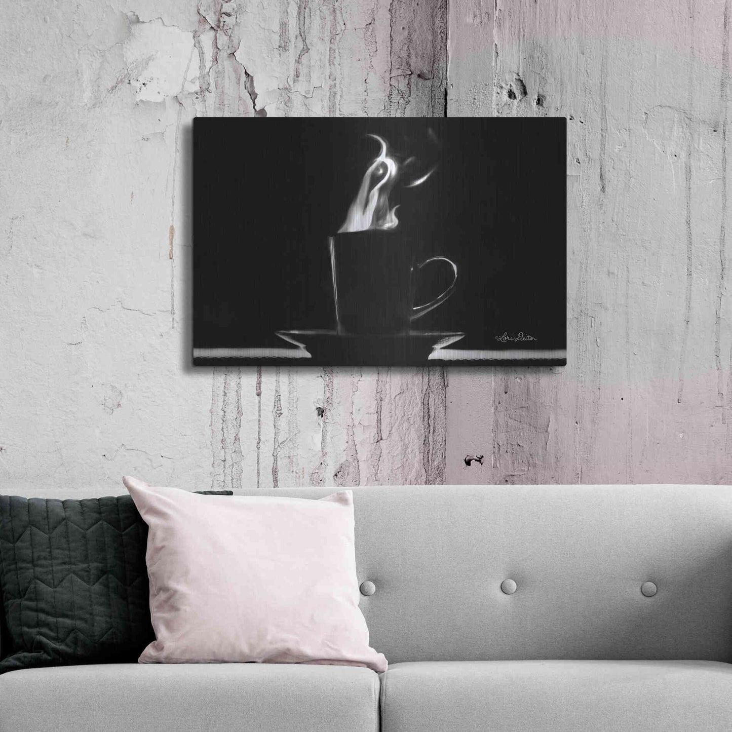 Luxe Metal Art 'Coffee Time I' by Lori Deiter, Metal Wall Art,36x24