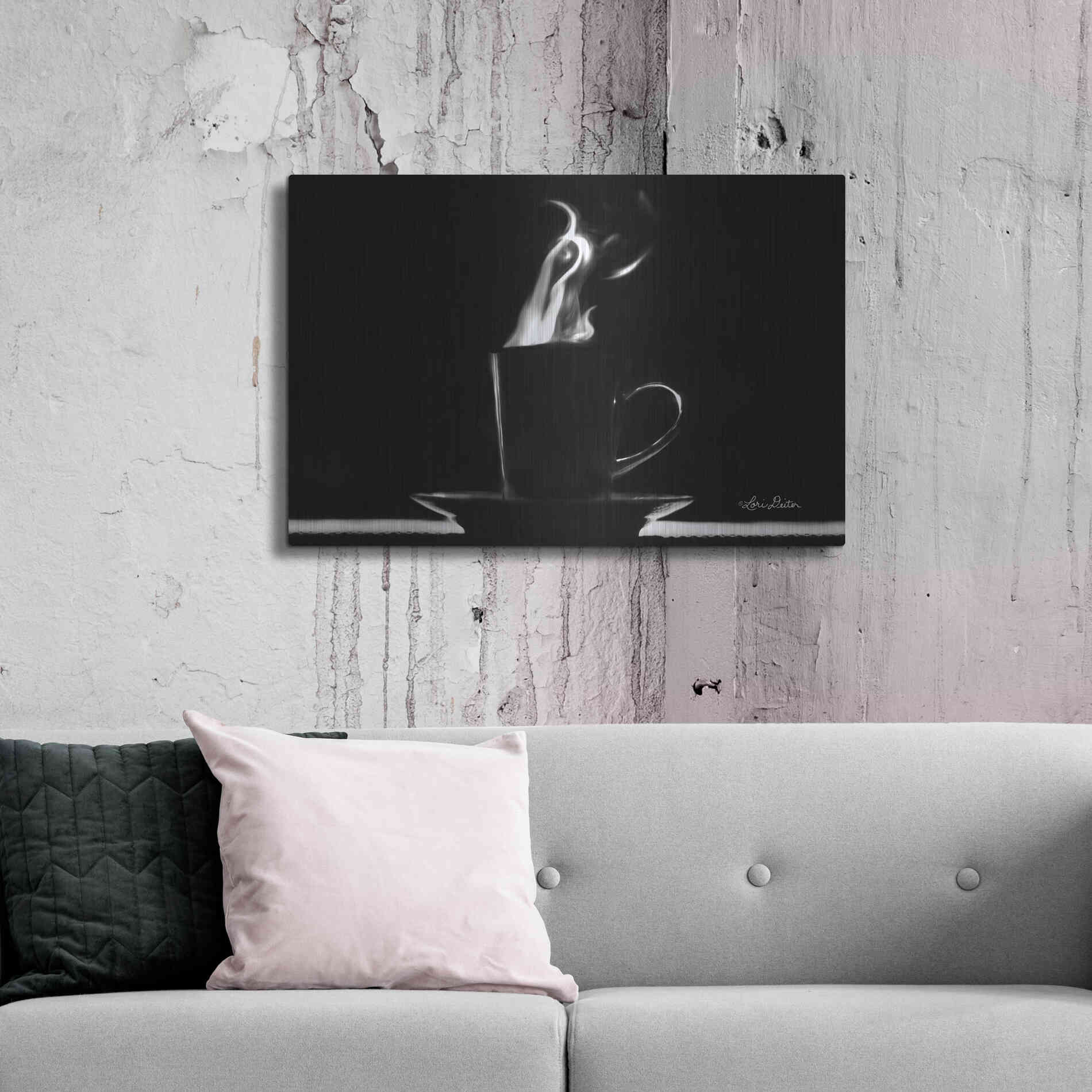 Luxe Metal Art 'Coffee Time I' by Lori Deiter, Metal Wall Art,36x24