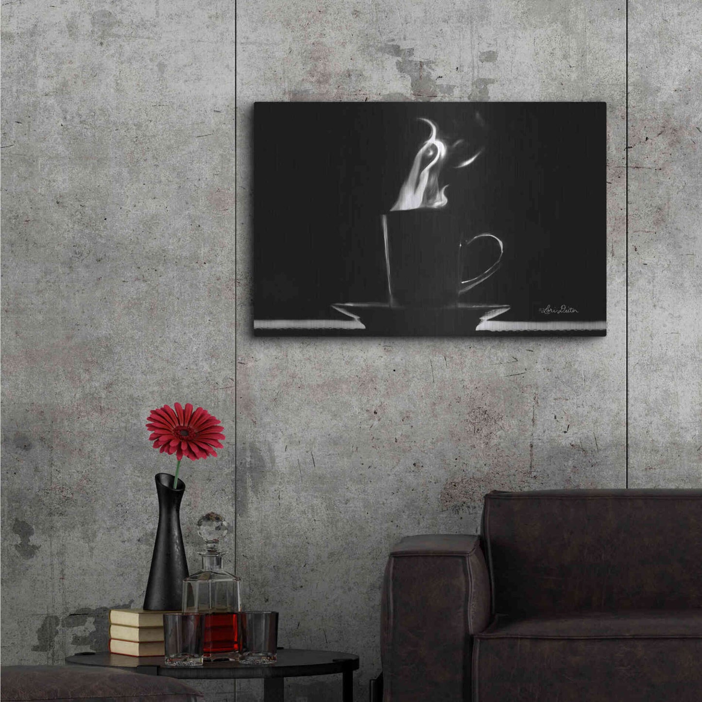 Luxe Metal Art 'Coffee Time I' by Lori Deiter, Metal Wall Art,36x24