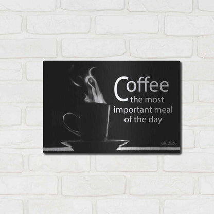 Luxe Metal Art 'Most Important Meal' by Lori Deiter, Metal Wall Art,16x12