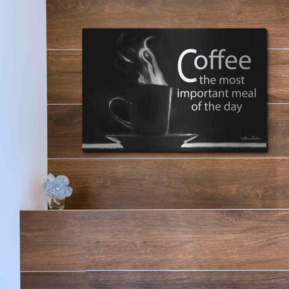 Luxe Metal Art 'Most Important Meal' by Lori Deiter, Metal Wall Art,16x12