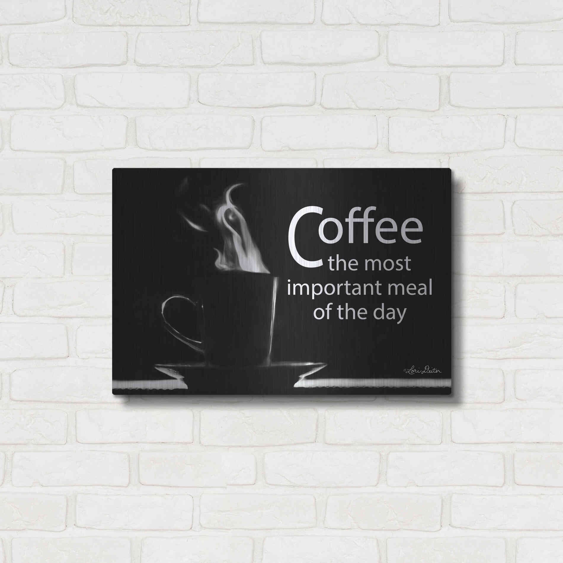 Luxe Metal Art 'Most Important Meal' by Lori Deiter, Metal Wall Art,24x16