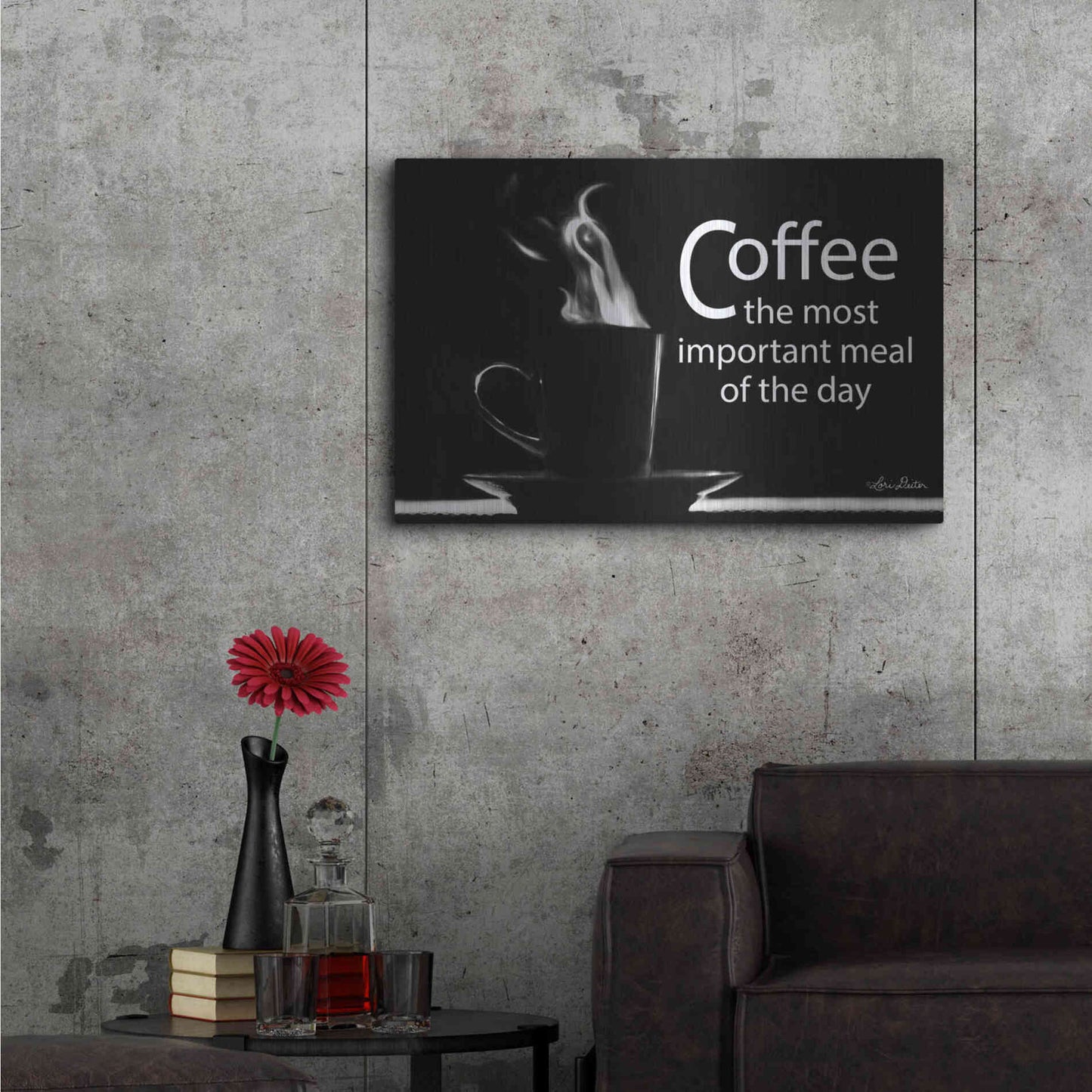 Luxe Metal Art 'Most Important Meal' by Lori Deiter, Metal Wall Art,36x24