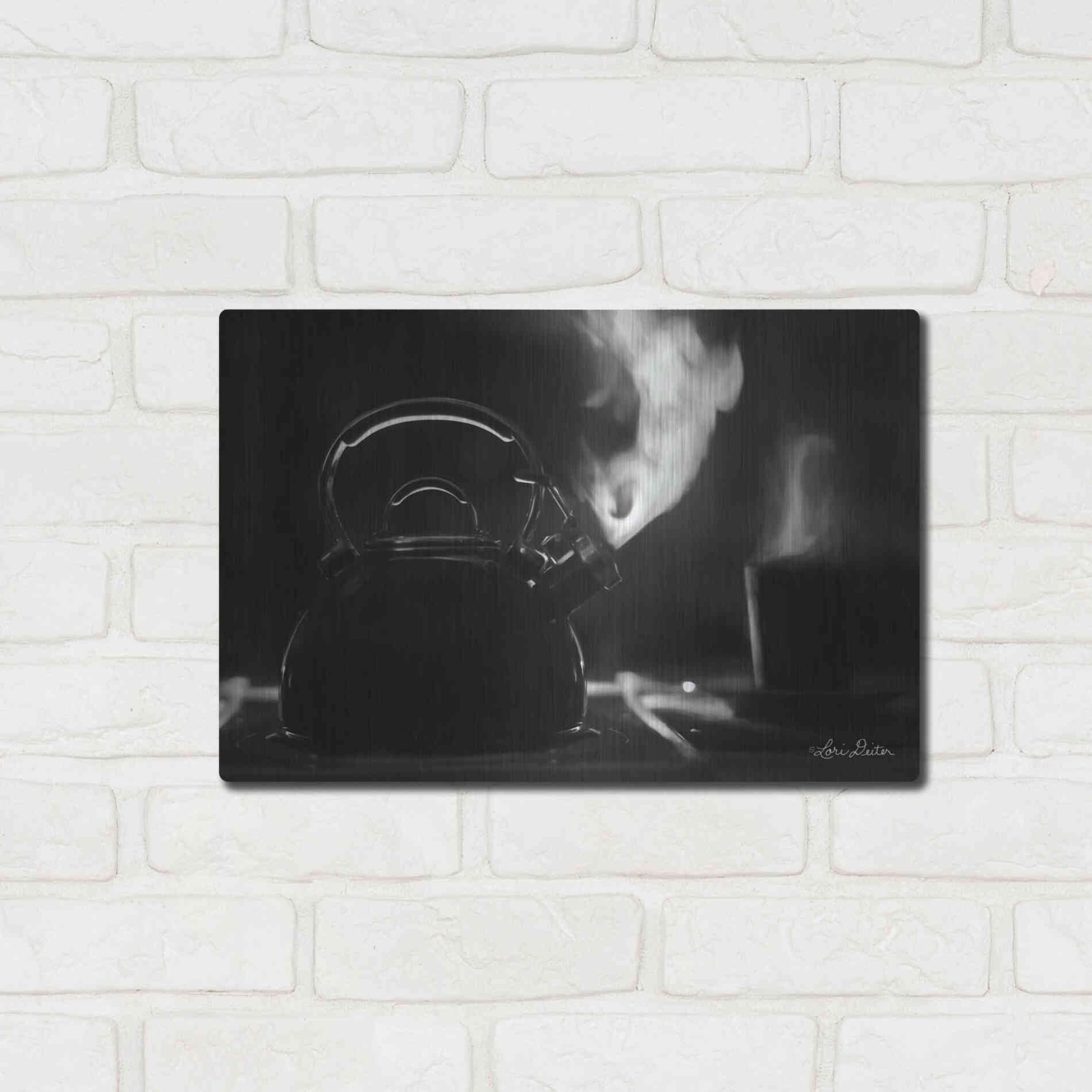 Luxe Metal Art 'Tea Time I' by Lori Deiter, Metal Wall Art,16x12