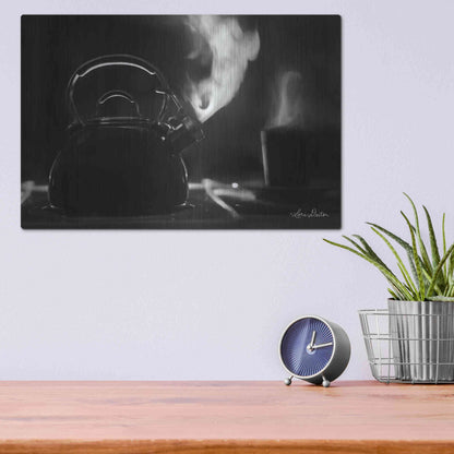 Luxe Metal Art 'Tea Time I' by Lori Deiter, Metal Wall Art,16x12