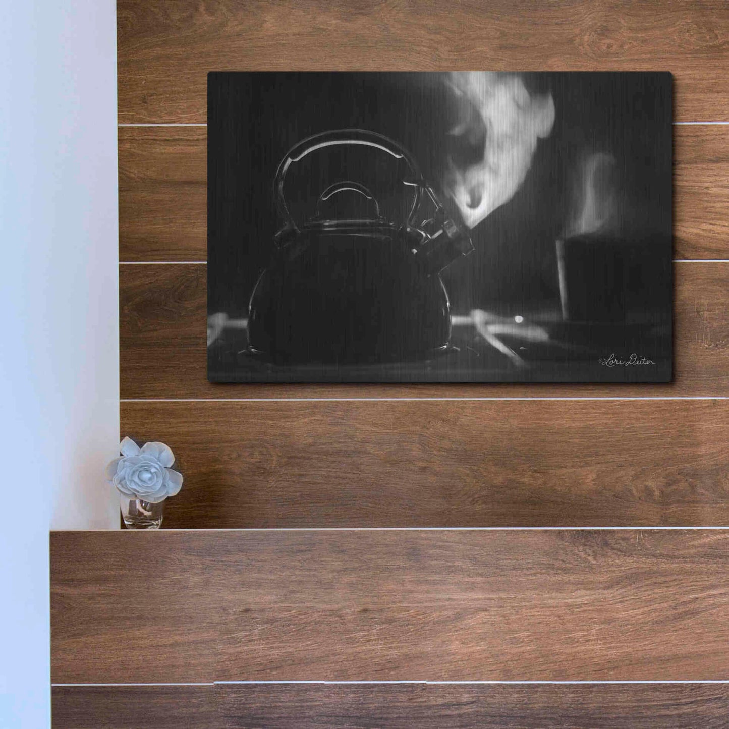 Luxe Metal Art 'Tea Time I' by Lori Deiter, Metal Wall Art,16x12