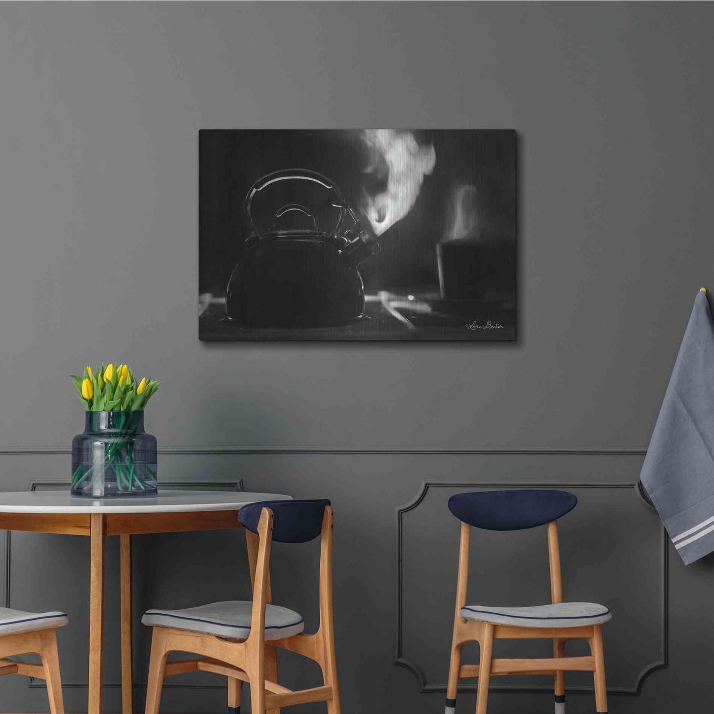 Luxe Metal Art 'Tea Time I' by Lori Deiter, Metal Wall Art,36x24