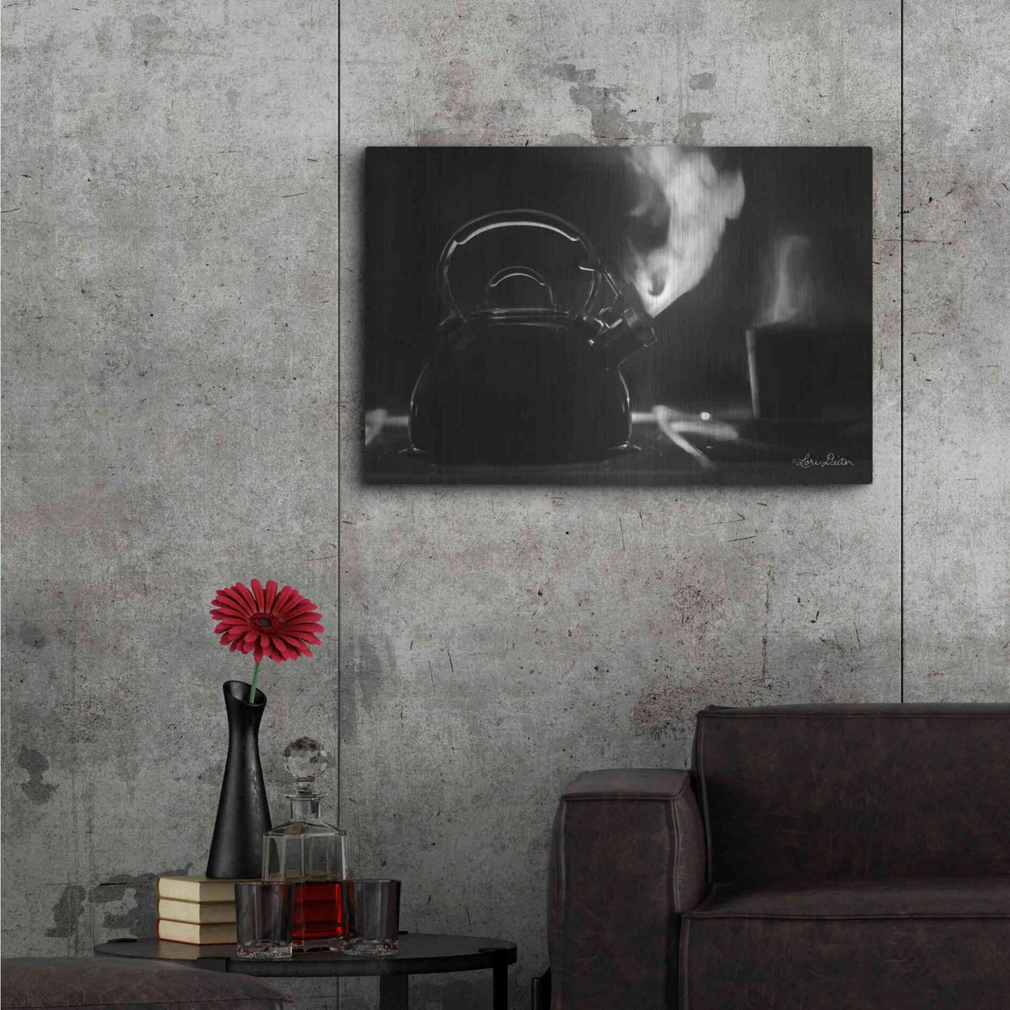 Luxe Metal Art 'Tea Time I' by Lori Deiter, Metal Wall Art,36x24