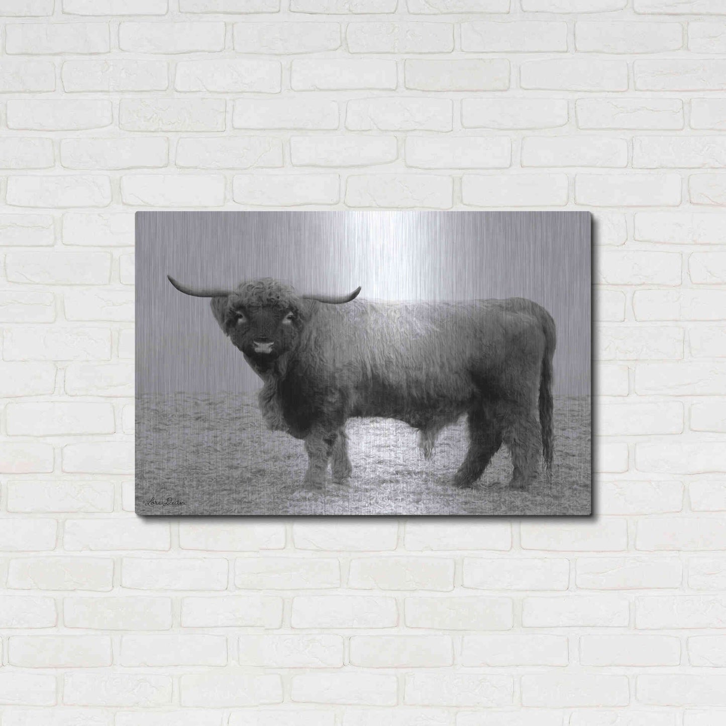 Luxe Metal Art 'Scotty the Bull' by Lori Deiter, Metal Wall Art,36x24