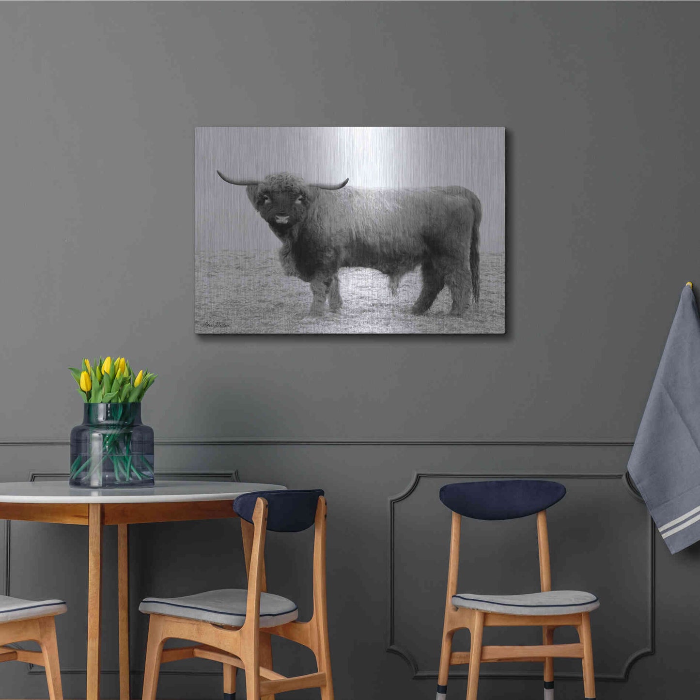 Luxe Metal Art 'Scotty the Bull' by Lori Deiter, Metal Wall Art,36x24