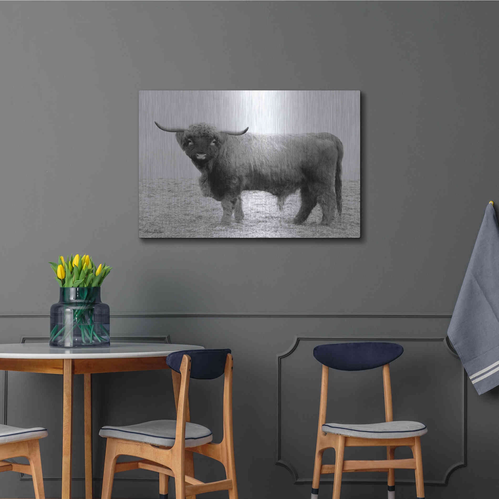 Luxe Metal Art 'Scotty the Bull' by Lori Deiter, Metal Wall Art,36x24