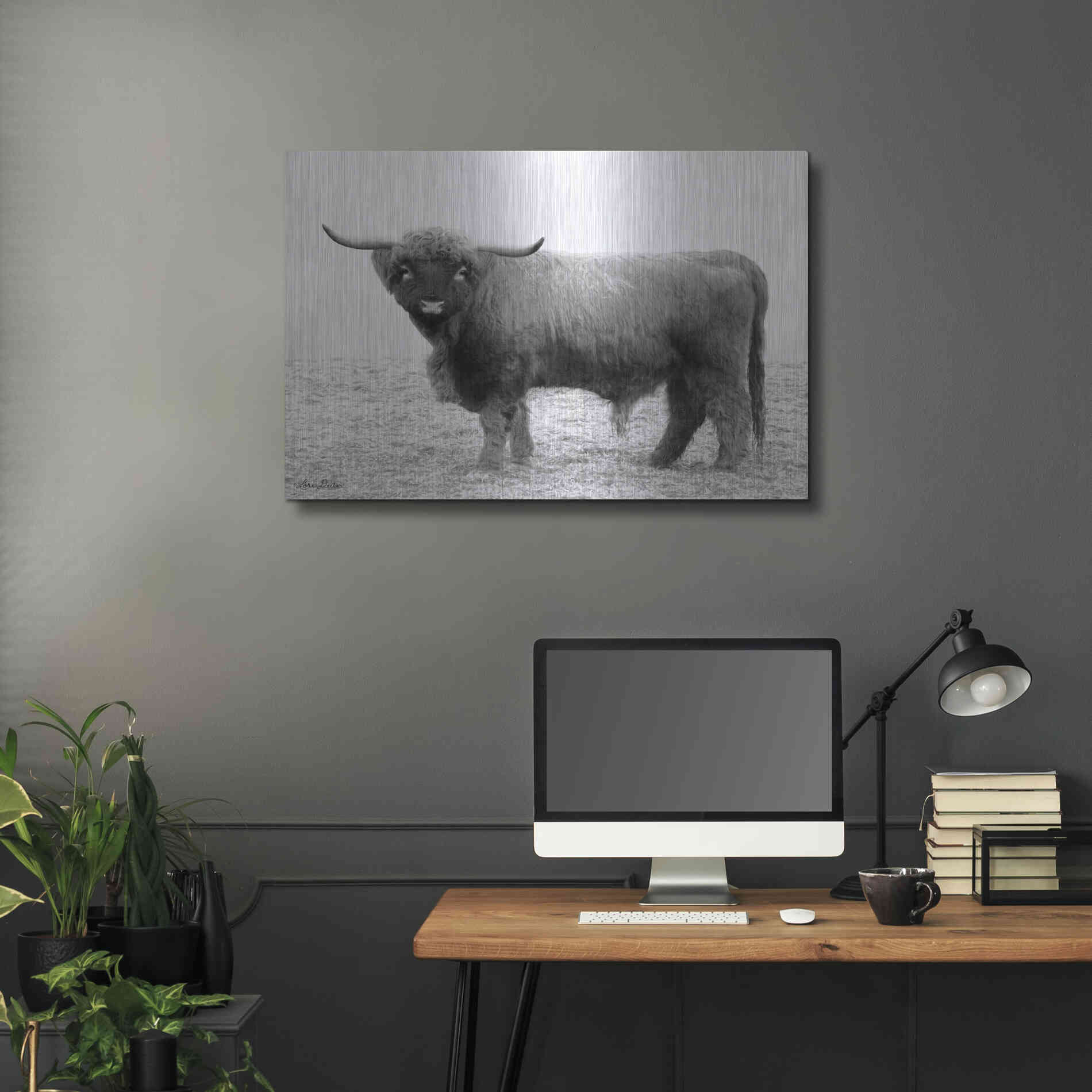 Luxe Metal Art 'Scotty the Bull' by Lori Deiter, Metal Wall Art,36x24
