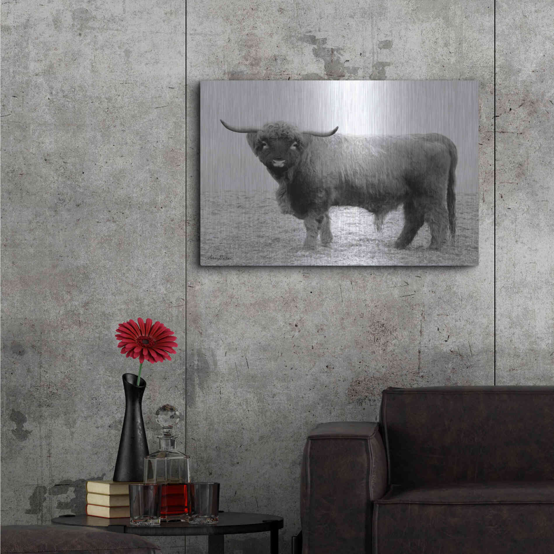 Luxe Metal Art 'Scotty the Bull' by Lori Deiter, Metal Wall Art,36x24