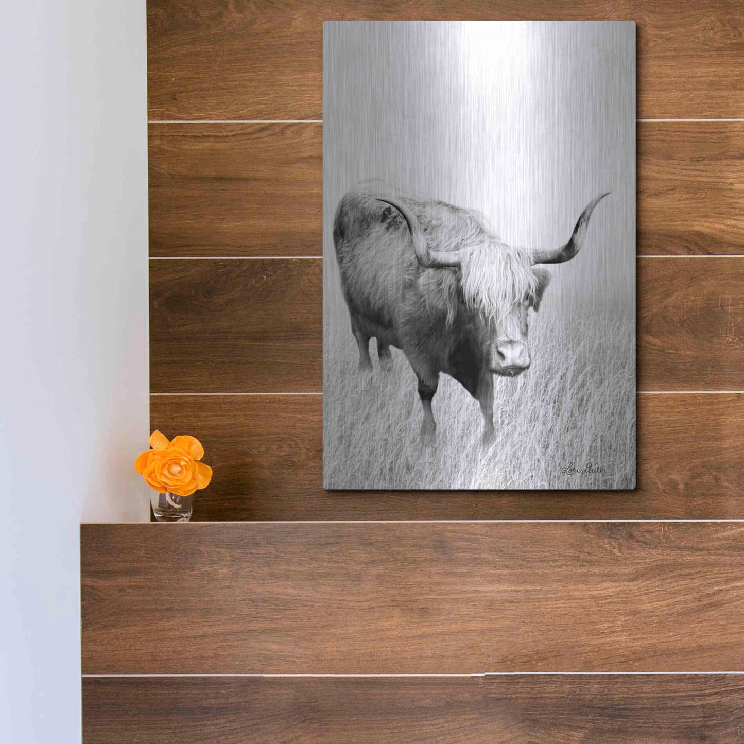 Luxe Metal Art 'Kiss My Hairy Face' by Lori Deiter, Metal Wall Art,12x16