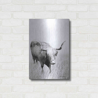 Luxe Metal Art 'Kiss My Hairy Face' by Lori Deiter, Metal Wall Art,16x24