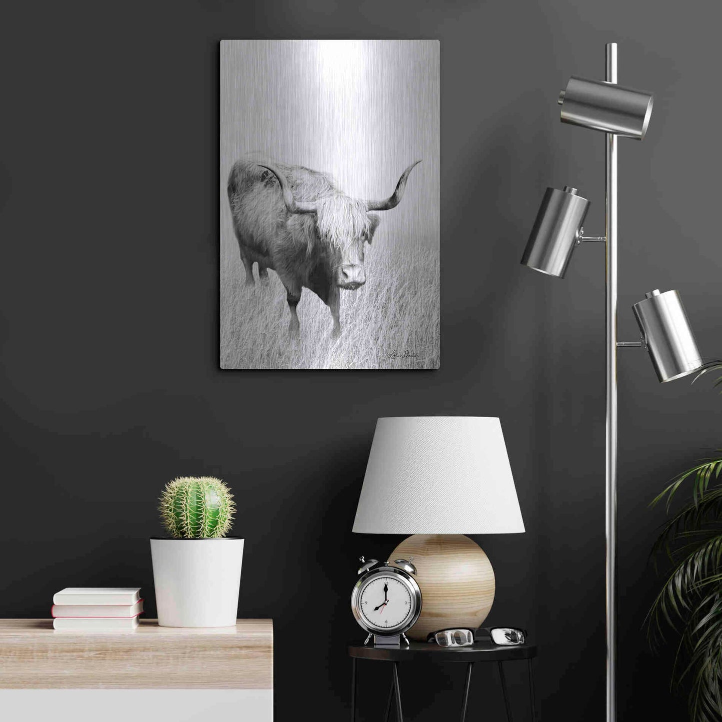 Luxe Metal Art 'Kiss My Hairy Face' by Lori Deiter, Metal Wall Art,16x24