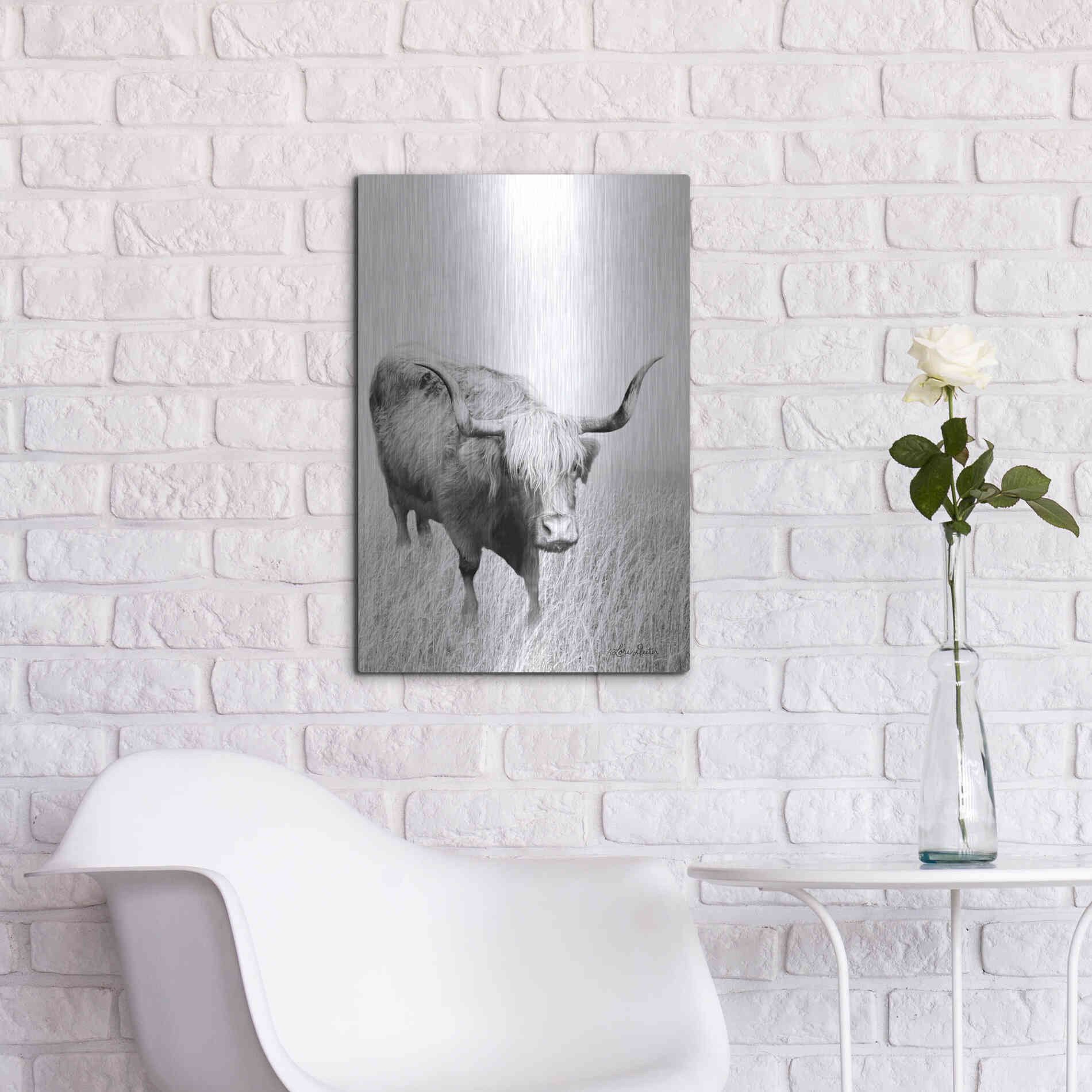 Luxe Metal Art 'Kiss My Hairy Face' by Lori Deiter, Metal Wall Art,16x24