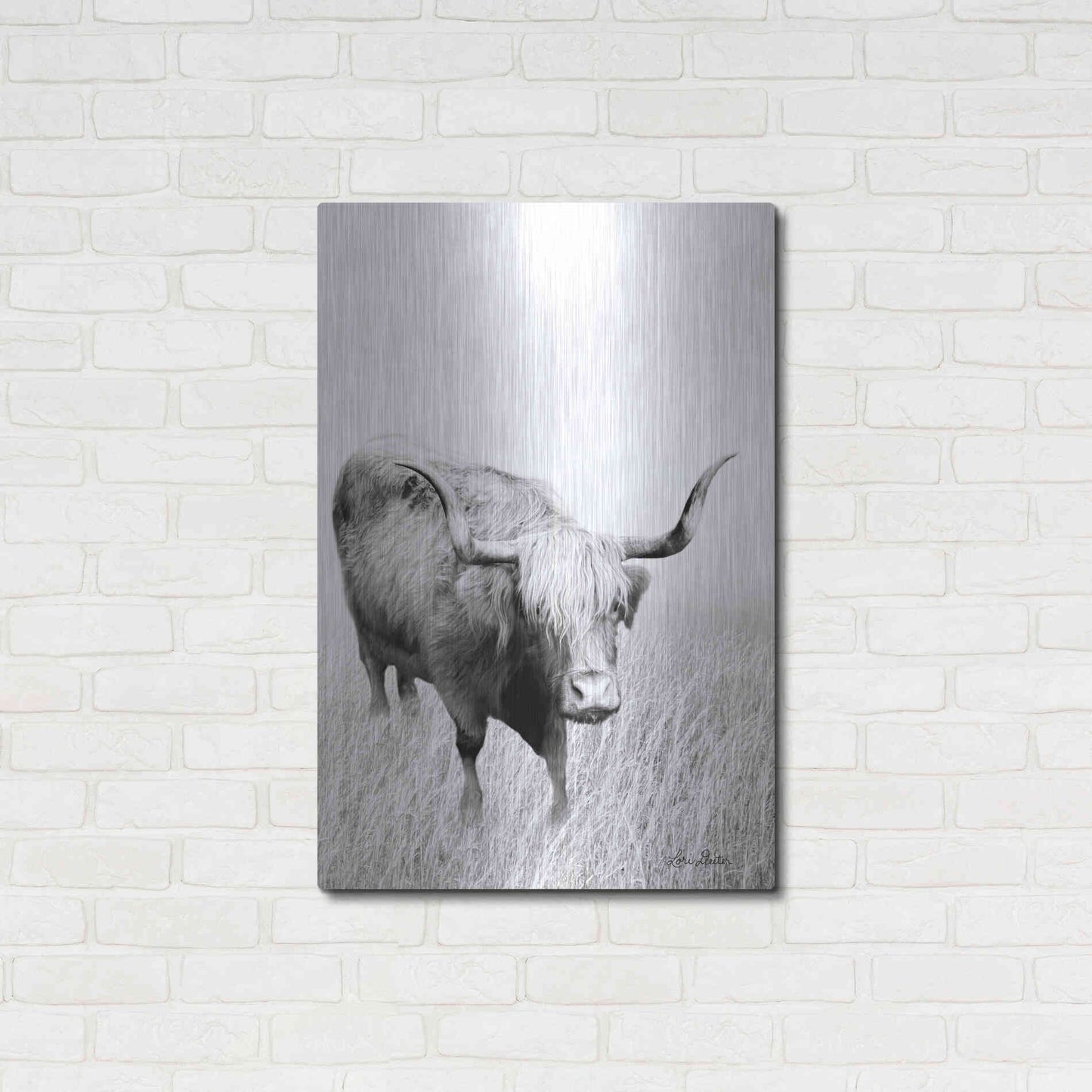 Luxe Metal Art 'Kiss My Hairy Face' by Lori Deiter, Metal Wall Art,24x36
