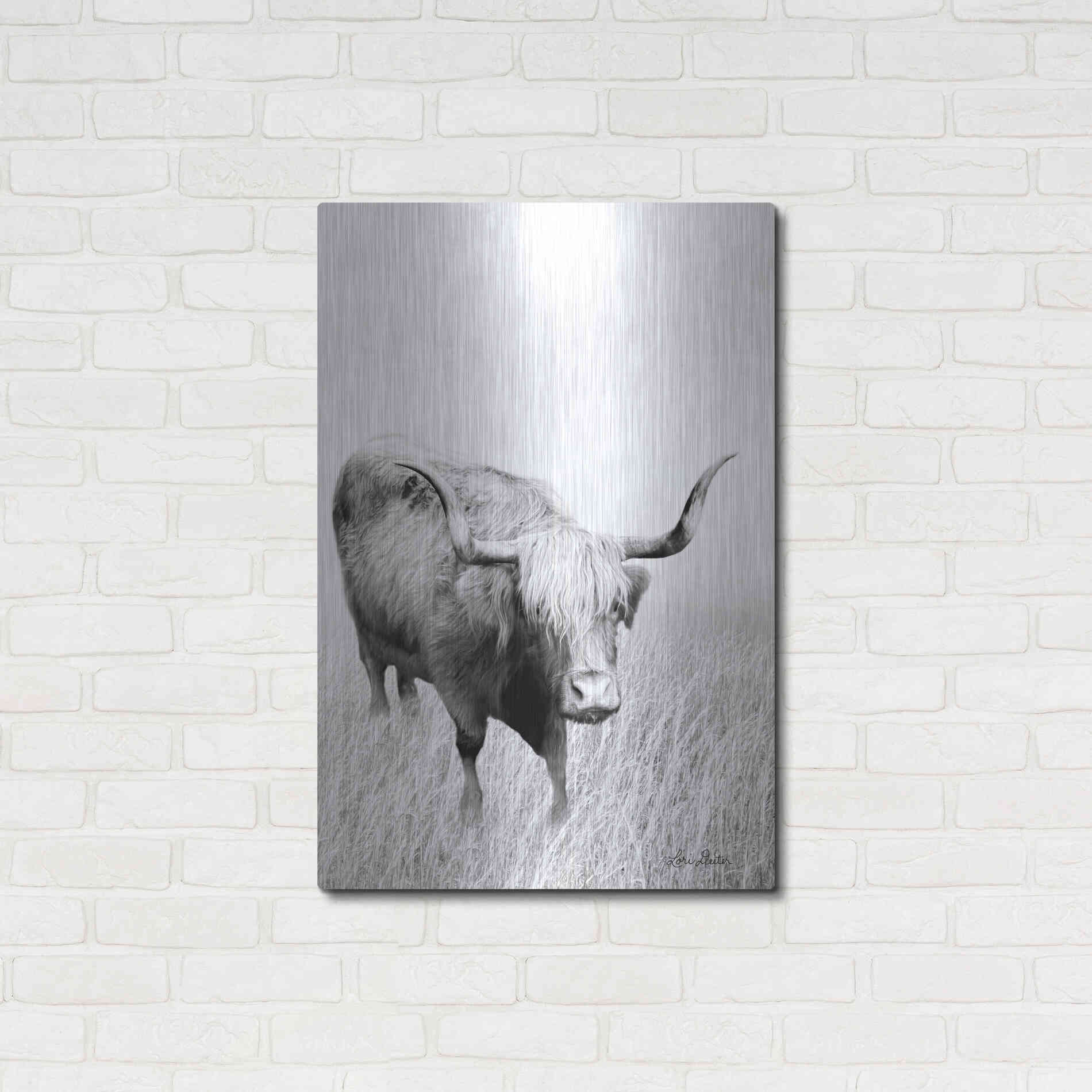 Luxe Metal Art 'Kiss My Hairy Face' by Lori Deiter, Metal Wall Art,24x36