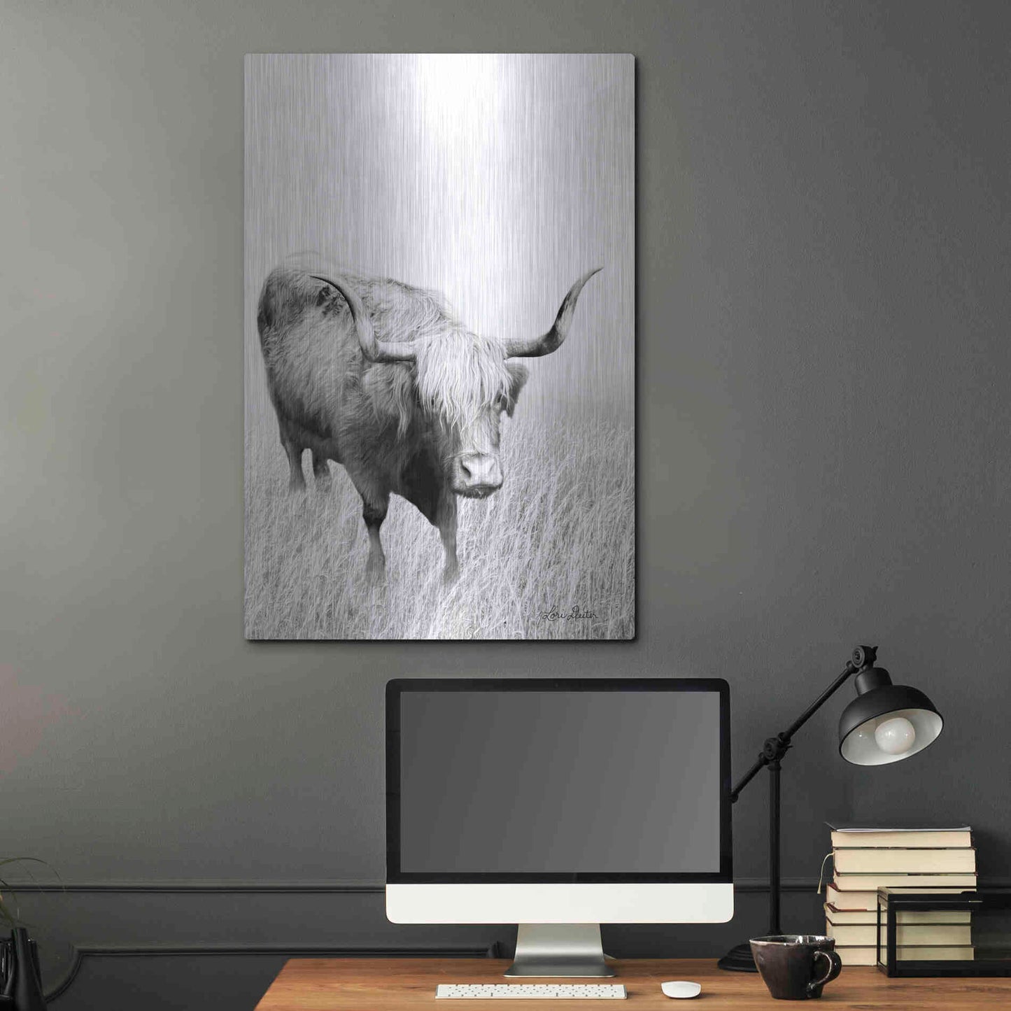 Luxe Metal Art 'Kiss My Hairy Face' by Lori Deiter, Metal Wall Art,24x36