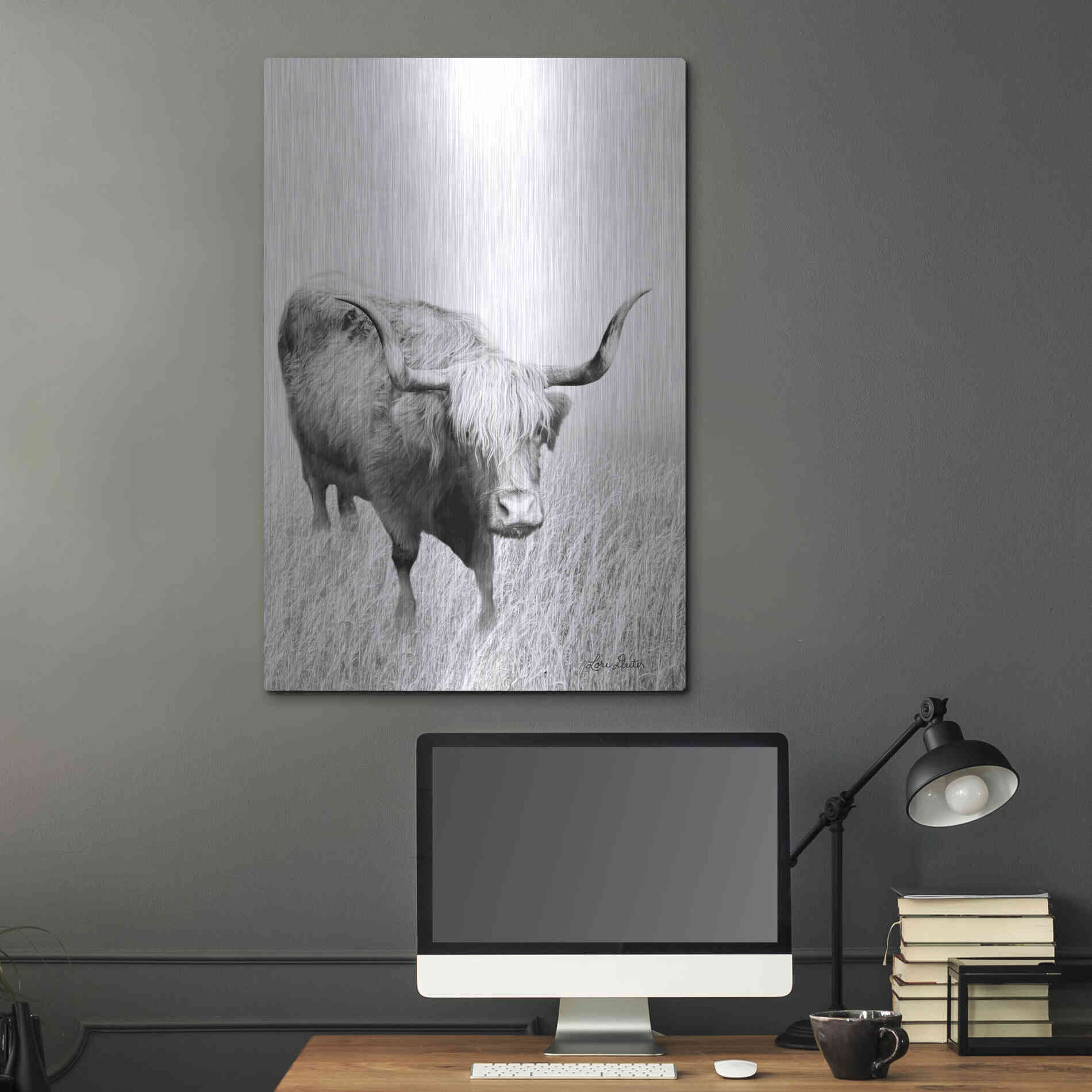 Luxe Metal Art 'Kiss My Hairy Face' by Lori Deiter, Metal Wall Art,24x36