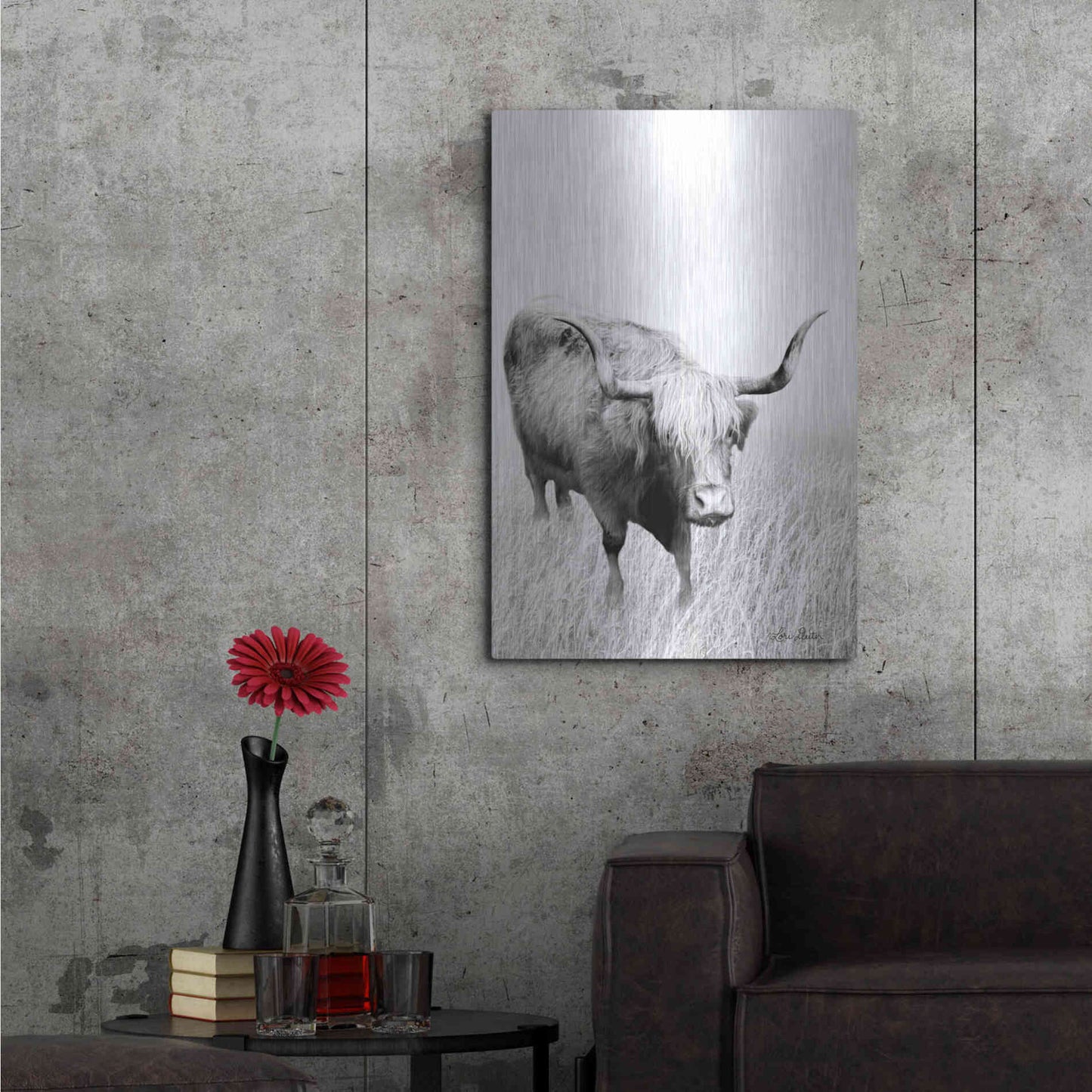 Luxe Metal Art 'Kiss My Hairy Face' by Lori Deiter, Metal Wall Art,24x36