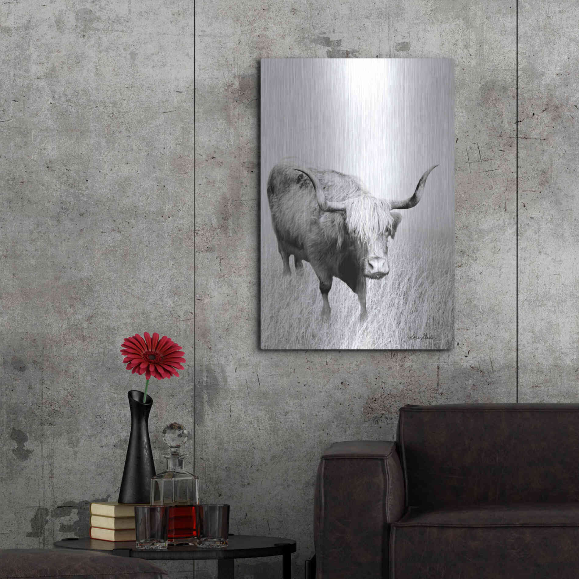 Luxe Metal Art 'Kiss My Hairy Face' by Lori Deiter, Metal Wall Art,24x36