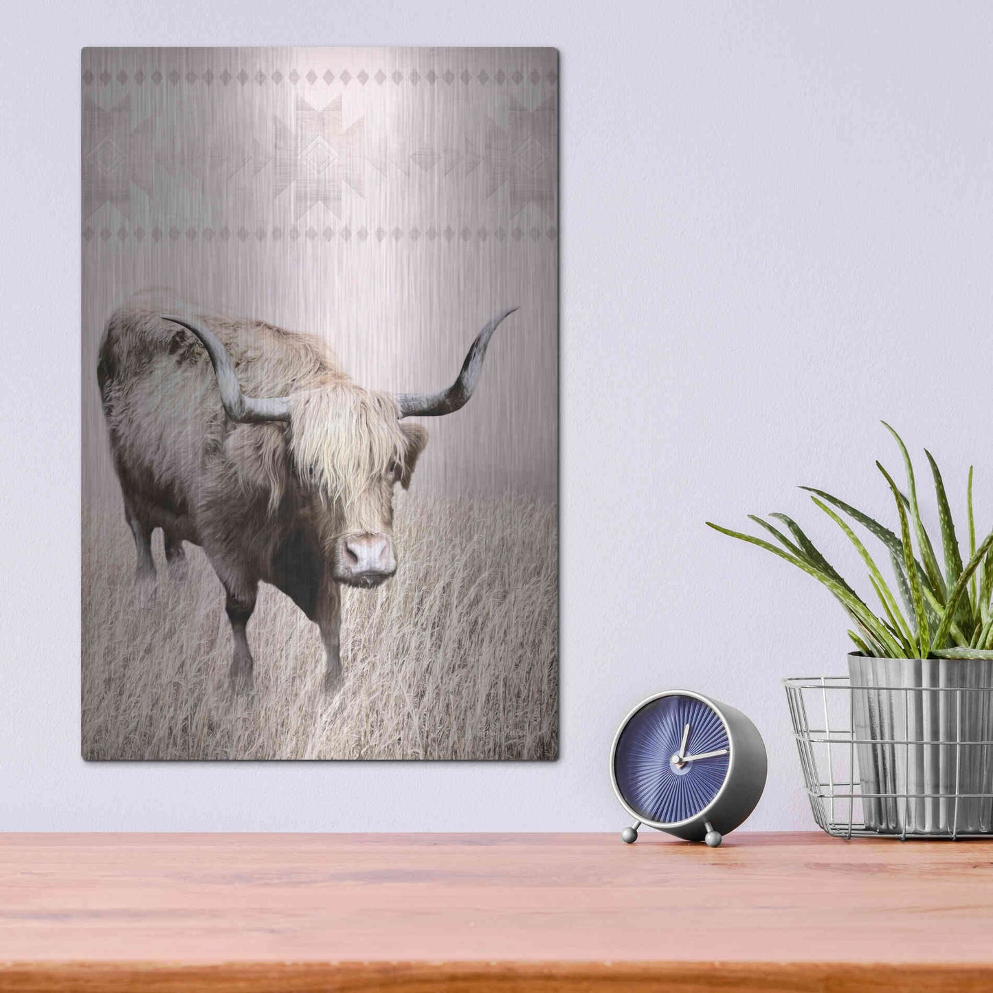 Luxe Metal Art 'Rosie the Cow' by Lori Deiter, Metal Wall Art,12x16