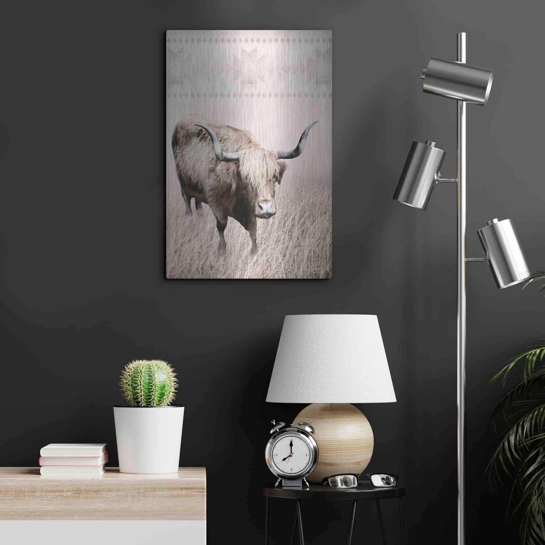 Luxe Metal Art 'Rosie the Cow' by Lori Deiter, Metal Wall Art,16x24