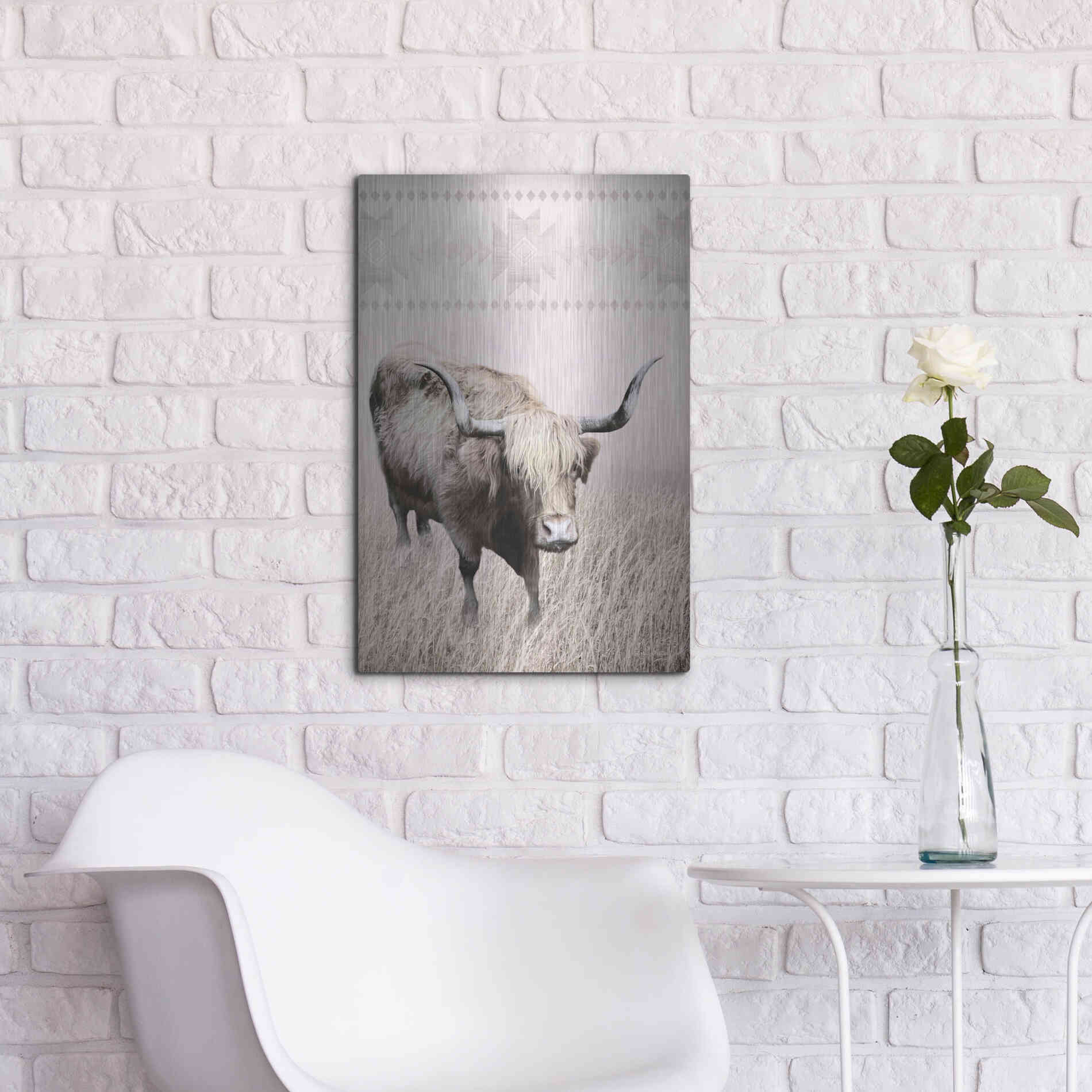 Luxe Metal Art 'Rosie the Cow' by Lori Deiter, Metal Wall Art,16x24