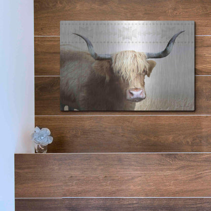 Luxe Metal Art 'Get Your Horns Up' by Lori Deiter, Metal Wall Art,16x12