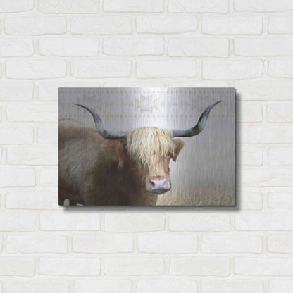 Luxe Metal Art 'Get Your Horns Up' by Lori Deiter, Metal Wall Art,24x16