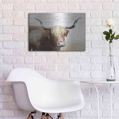 Luxe Metal Art 'Get Your Horns Up' by Lori Deiter, Metal Wall Art,24x16