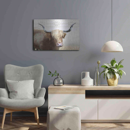 Luxe Metal Art 'Get Your Horns Up' by Lori Deiter, Metal Wall Art,24x16
