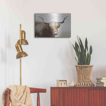 Luxe Metal Art 'Get Your Horns Up' by Lori Deiter, Metal Wall Art,24x16