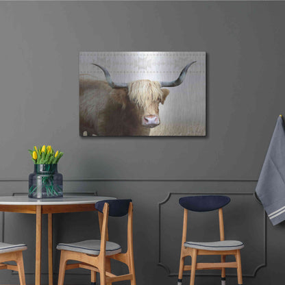 Luxe Metal Art 'Get Your Horns Up' by Lori Deiter, Metal Wall Art,36x24