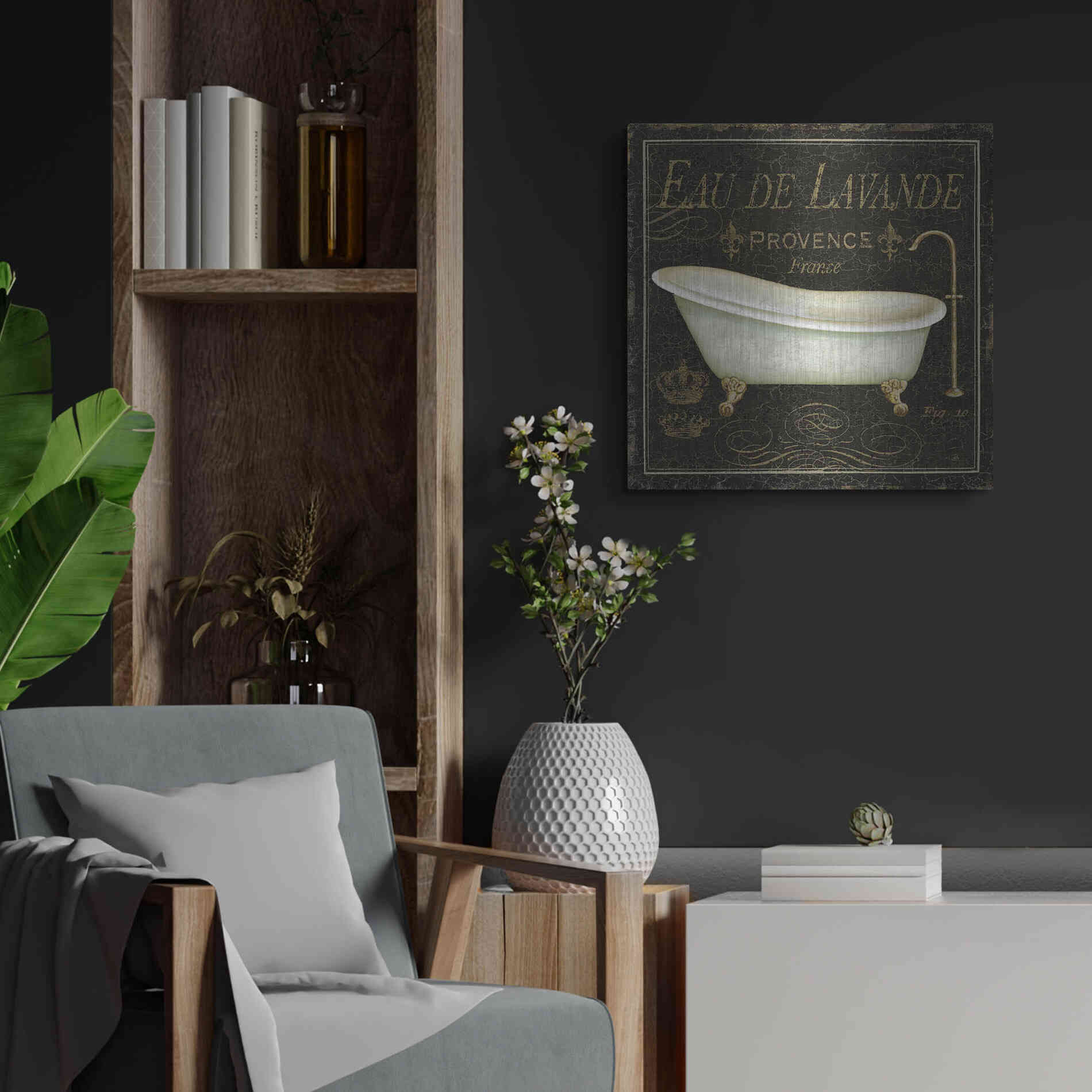 Luxe Metal Art 'Bain de Luxe I' by Daphne Brissonet, Metal Wall Art,24x24