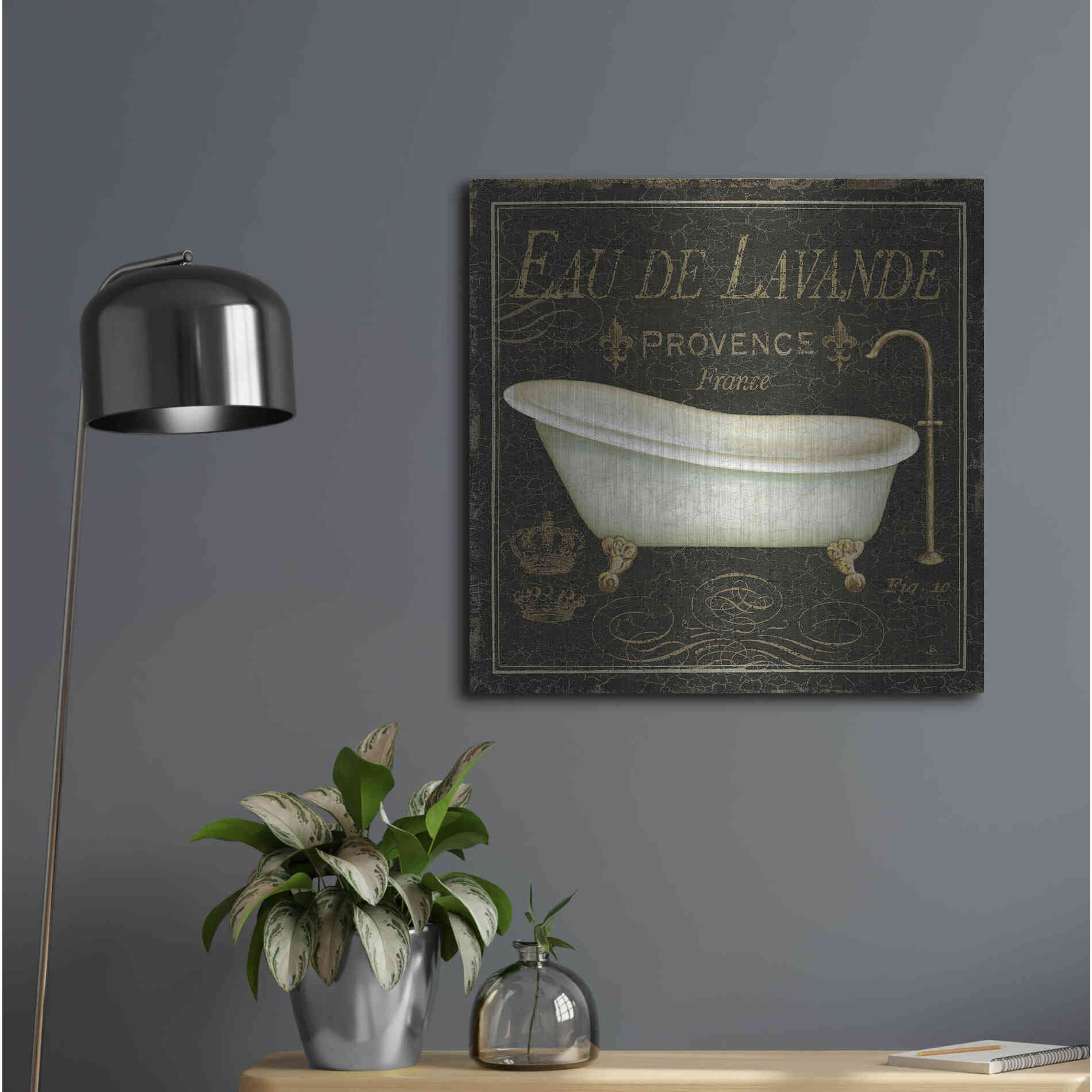 Luxe Metal Art 'Bain de Luxe I' by Daphne Brissonet, Metal Wall Art,24x24